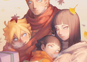 Hinata Uzumaki Autumn Leaves Wallpaper