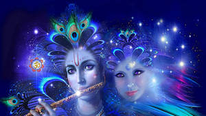 Hindu God Krishna Desktop With Radha Wallpaper