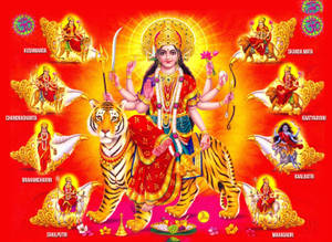 Hindu Goddess Durga Deity Weapons Wallpaper