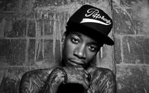 Hip Hop Artist Blackand White Portrait Wallpaper