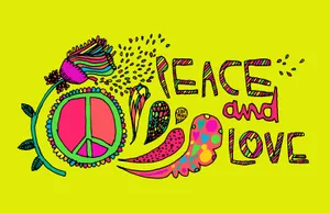 Hippie Peace And Love Poster Wallpaper