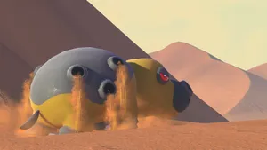 Hippowdon Releasing Sand In The Desert Wallpaper