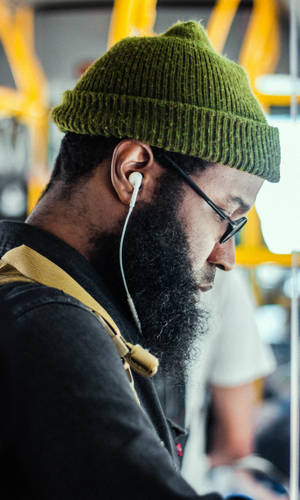 Hipster In Green Bonnet Wallpaper