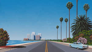 Hiroshi Nagai Palm Treesand Seaside Artwork Wallpaper