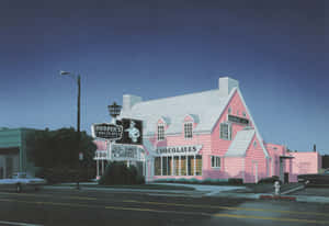 Hiroshi Nagai Pink Chocolate Shop Wallpaper