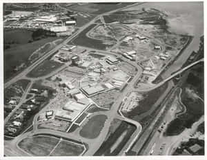 Historic Aerial Viewof Porirua City Center Wallpaper
