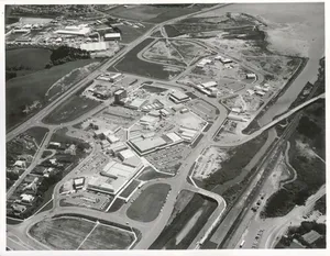 Historic Aerial Viewof Porirua City Center Wallpaper