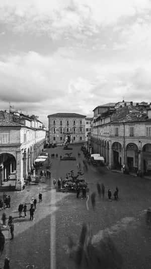 Historic European Town Square Wallpaper