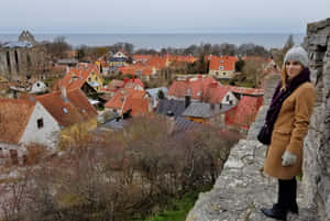 Historic Medieval Stone Buildings Of Visby Wallpaper