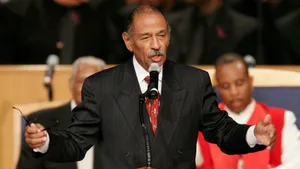 Historic Photograph Of John Conyers At A Political Rally. Wallpaper