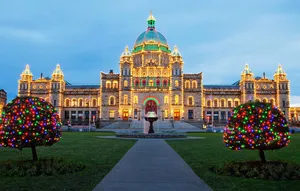 Historic Provincial Parliament Buildings In Victoria, Canada Wallpaper