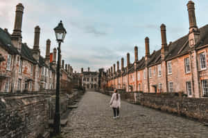 Historic Vicars Close Wells U K Wallpaper