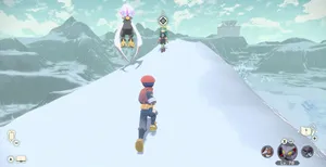 Hisuian Braviary On Snowy Mountain Peak Wallpaper