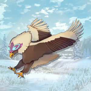 Hisuian Braviary Stretching Its Wings Wallpaper