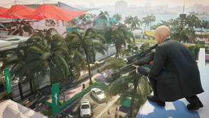 Hitman 2 Sniper In Formal Top View Wallpaper