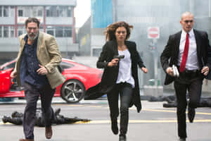 Hitman Agent 47 Running With Katia Wallpaper