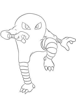 Hitmonlee Line Art Wallpaper