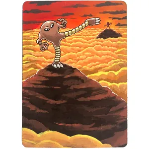 Hitmonlee On Cloudy Mountaintop Wallpaper