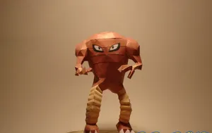 Hitmonlee Paper Model Wallpaper