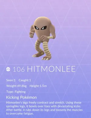 Hitmonlee With Gradient Purple Background Wallpaper