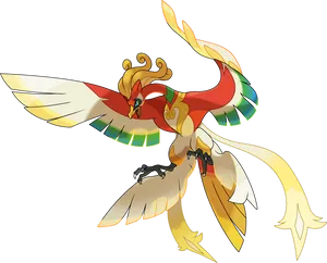 Ho-oh Against White Background Wallpaper