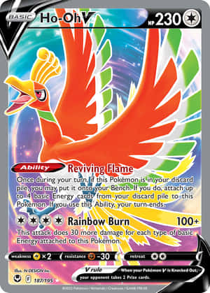 Ho-oh Trading Card Gray Wallpaper