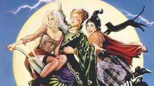 Hocus Pocus Witcheson Broomstick Wallpaper