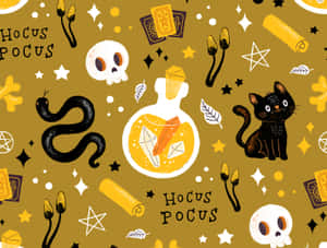 Hocus Pocus Witchy Pattern Wallpaper