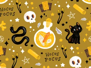 Hocus Pocus Witchy Pattern Wallpaper