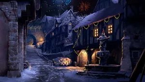 Hogsmeade Village During Wintertime Wallpaper