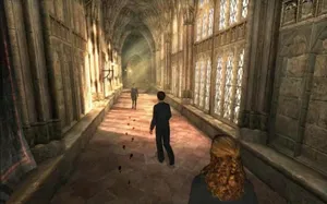 Hogwarts Corridor Video Game Scene Wallpaper