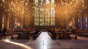 Hogwarts Great Hall Festive Dinner Wallpaper