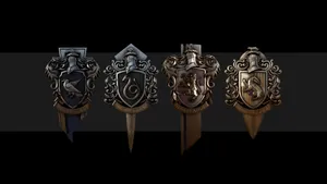 Hogwarts House Emblems Harry Potter Desktop Wallpaper
