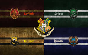 Hogwarts Houses Of Gryffindor, Slytherin, Hufflepuff, And Ravenclaw Wallpaper