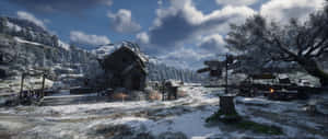 Hogwarts Legacy_ Winter Village Scene Wallpaper