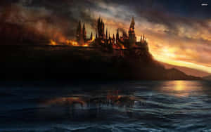 Hogwarts Near Ocean Desktop Wallpaper