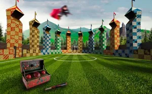 Hogwarts Quidditch Pitch As Seen From A Bird's Eye View Wallpaper