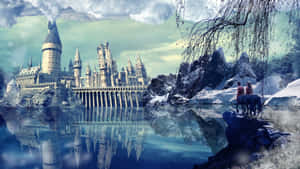 Hogwarts With Clouds Art Desktop Wallpaper