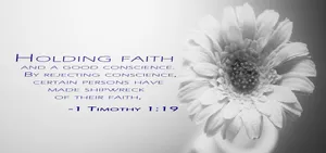 Holding Faith Bible Verse1 Timothy119 Wallpaper