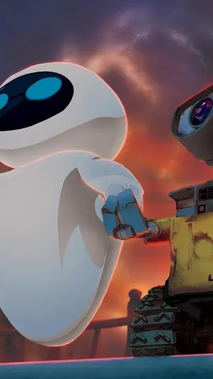 Holding Hands Eve And Wall E Iphone Wallpaper