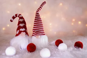 Holiday Gnomes Festive Decoration Wallpaper