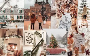 Holiday Houses Christmas Mac Aesthetic Wallpaper