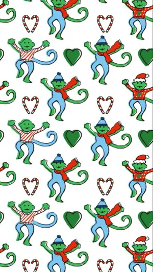 Holiday Monkey Pattern Wallpaper