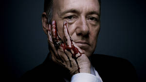 Hollywood Actor Kevin Spacey In A Serious Look Wallpaper