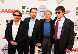 Hollywood Actor Martin Sheen With Sons At The Way Screening Wallpaper