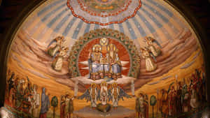 Holy Trinity Painting In A Cathedral Wallpaper