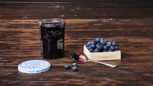 Home-made Blueberry Jam With Chunky Pieces Of Fruit Wallpaper