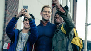 Homelander Selfiewith Fans Wallpaper