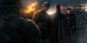 Homelander Standing Off With Soldier Wallpaper