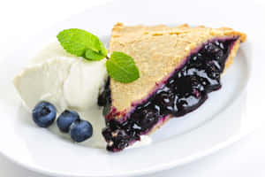 Homemade Blueberry Pie Deserving Of Its Place In Dessert Royalty Wallpaper